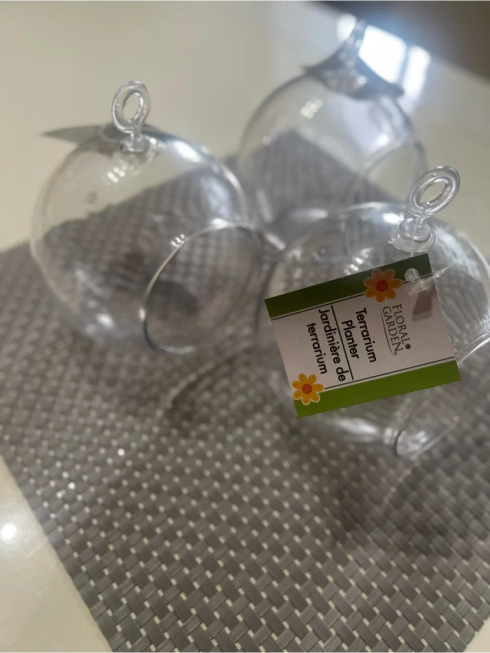 Clear Plastic Hanging Terrarium - Set of 3